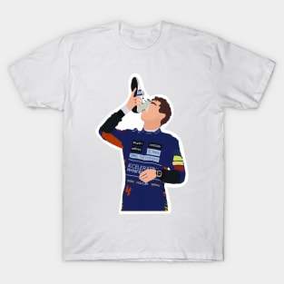 Lando Norris doing a shoey on the podium of the 2021 Italian Grand Prix at Monza T-Shirt